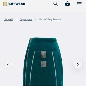 COPY - Ruffwear Fernie Dog Sweater Vest; Size Small; Color: “Tumalo Teal”